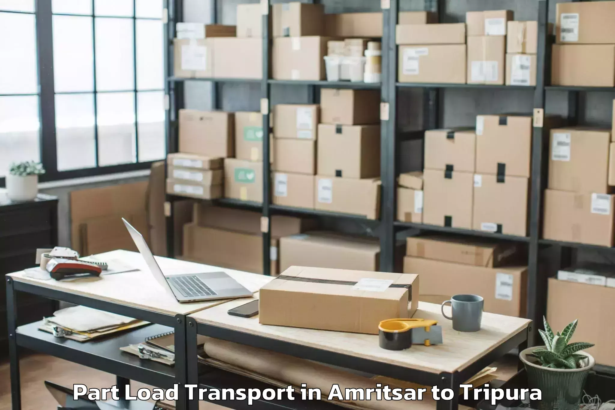 Professional Amritsar to Manughat Part Load Transport